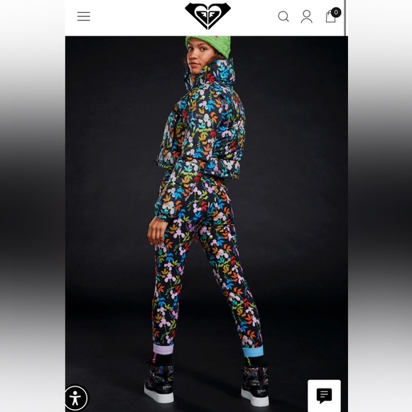Rowley + Roxy Technical Snow Pants in Black Multifloral.NWT•Small - Picture 3 of 7